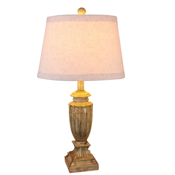 Fangio Lighting's 26 in. Resin Table Lamp in an Antique Beige Finish