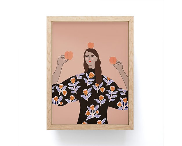 Constanzaillustrates Peach Lady Framed Mini Art Print Society6