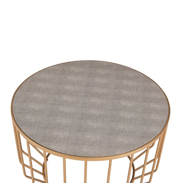 Halton Faux Shagreen Round Coffee Table (Set of 2)