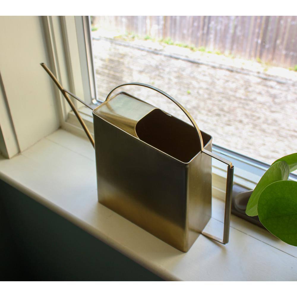 ACHLA DESIGNS 13 in. L Brushed Finished Solid Brass Elegant Modern Windowsill Watering Can WC-08