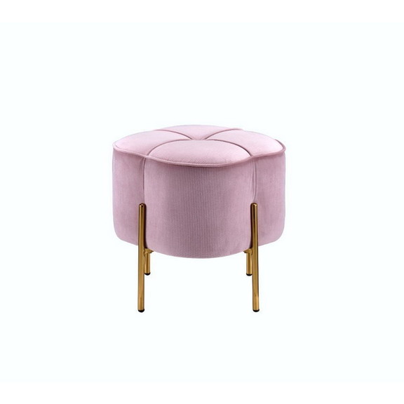 Acme Bergia Ottoman  Blush Pink Velvet 96462