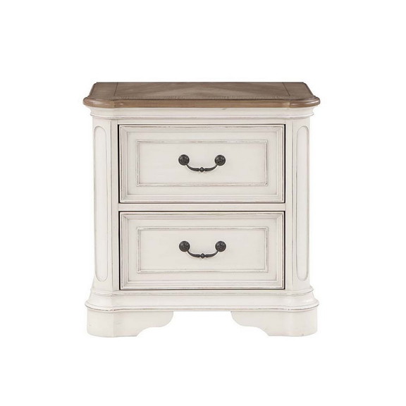 Acme BD01649 Florian Nightstand  Gray Fabric   Ant...