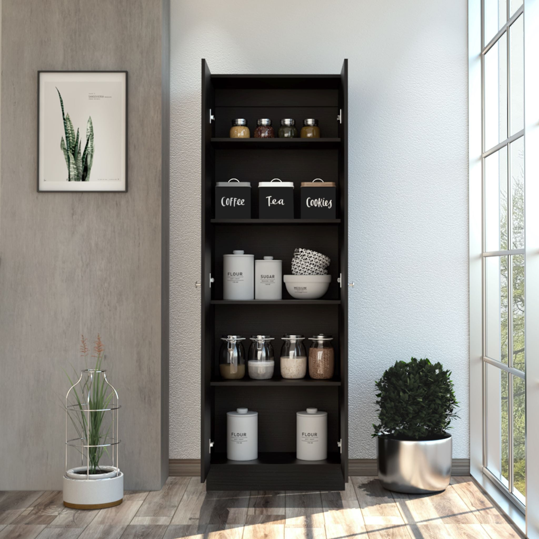 Boahaus Cayenne Kitchen Cabinet (Black)