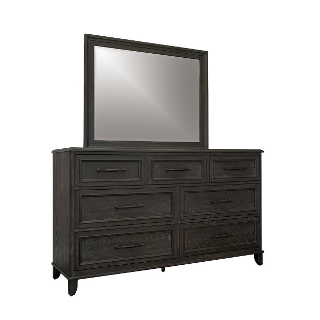 Cindi Sleigh 7 Drawer Dresser Dark Gray Abbyson Living