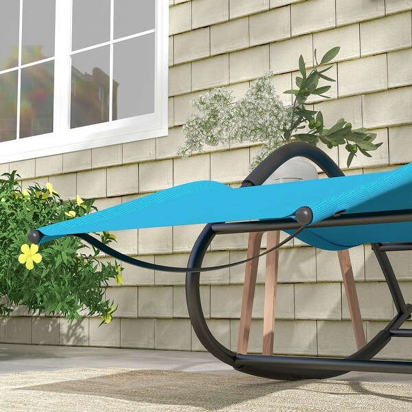 Outsunny Rocking Chair，Zero Gravity Patio Chaise Sun Lounger，Outdoor Rocker，UV Water Resistant