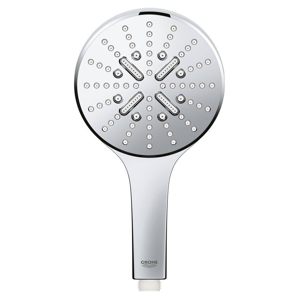 GROHE Rainshower Smartactive 3-Spray with 1.75 GPM 5 in. Wall Mount Handheld Shower Head in StarLight Chrome 26545000