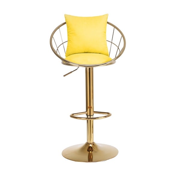 360 Degree Rotation Adjustable Height Velvet Barstool