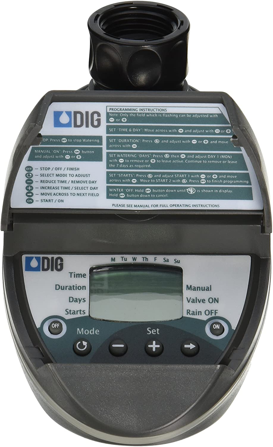 DIG BO9D - Battery Powered Digital Hose End Irrigation Watering Timer Clamshell Single Station