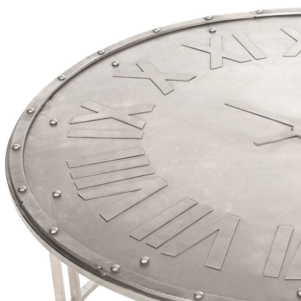 Mason Clock Cocktail Table Dark Antique Silver   Modern   Coffee Tables   by Virgil Stanis Design  Houzz