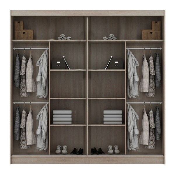 Hicksville Modern Wooden Wardrobe - Armoire - 80 Inch Wide - - 36337949