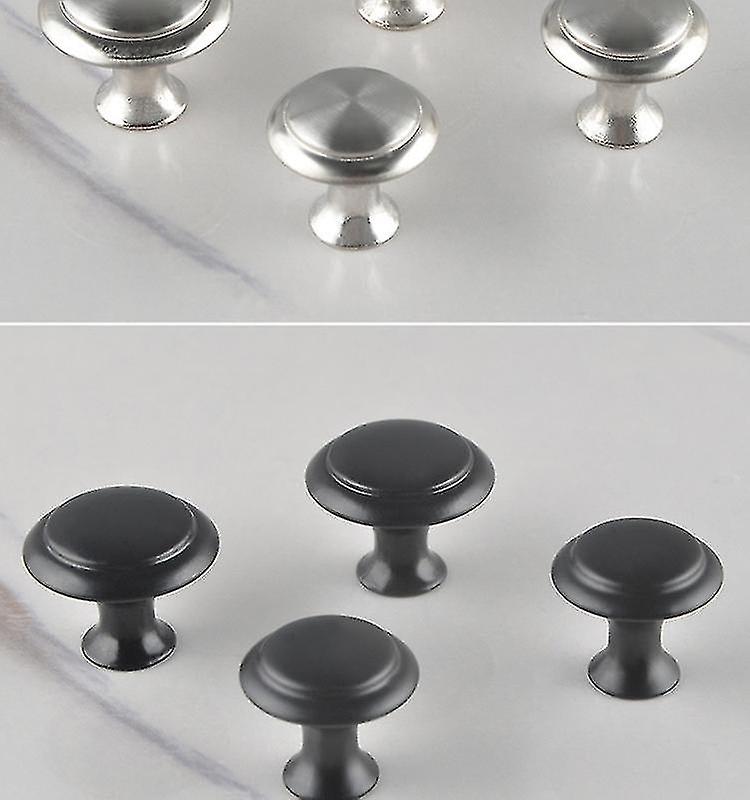 20 Pcs Metal Drawer Knobs Satin Stainless Steel Look Kitchen Cupboard Door Knobs Silver Round Furnit