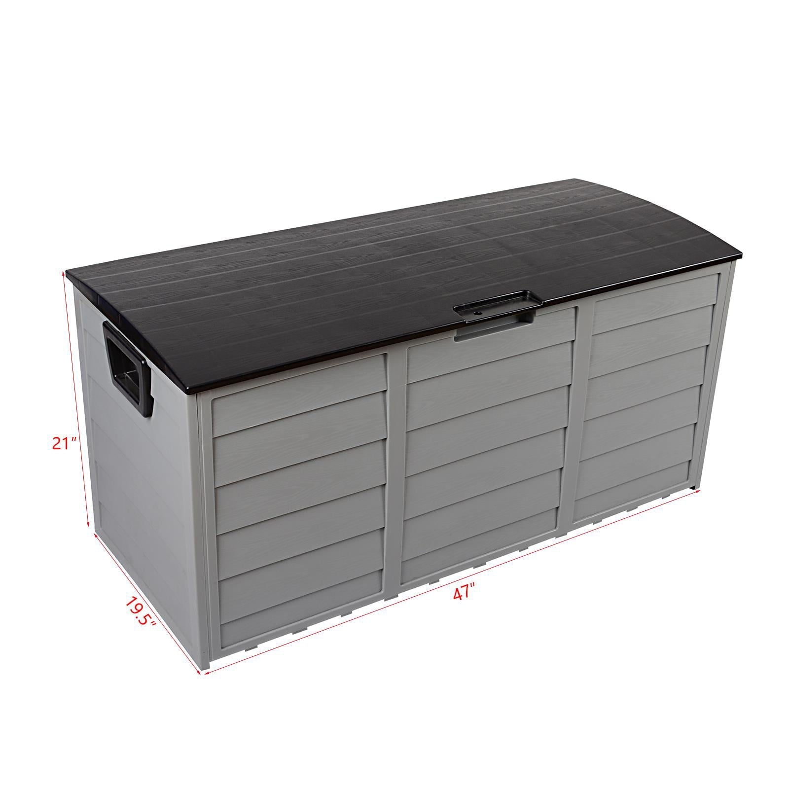 Ktaxon 75gal Outdoor Garden Plastic Storage Deck Box Chest Tools Black