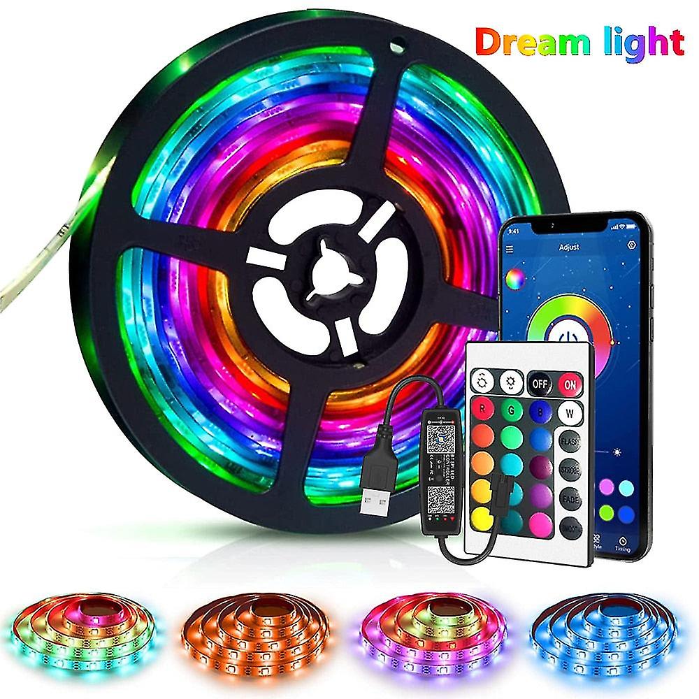 Led Strip Light 1m-30m Dream Colo Ws2812b 5050 Rgb Bluetooth 5v Flexible Lamp Tapa Ribbon Tv Desktop Screen Backlight Diode Tape