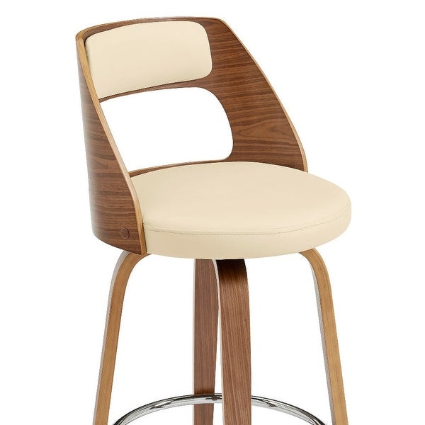 Swivel Counter Stool with Open Design Wooden Back