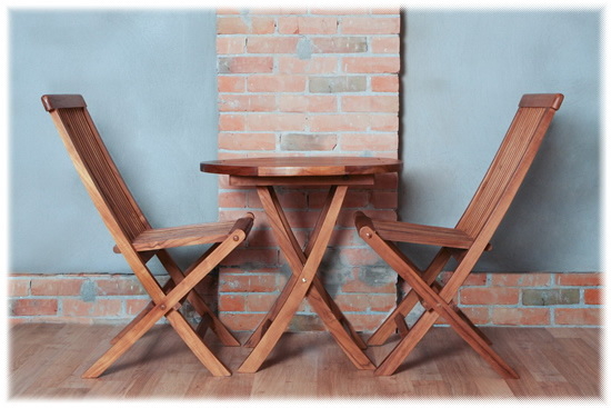 Things Cedar TS26 set 3Pc. Teak Bistro Set