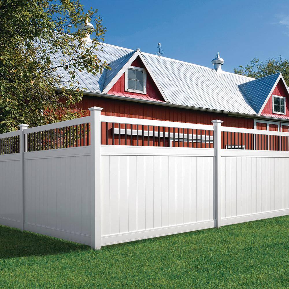 Veranda Pro Series 6 ft. x 6 ft. Woodbridge Baluster Top Unassembled Vinyl Fence Panel 246062