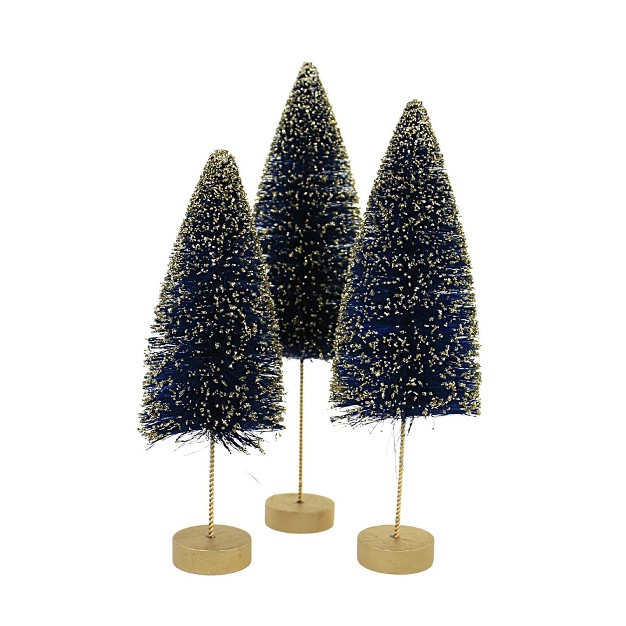 Christmas Sapphire Gold Glow Bottle Brush Bethany Lowe Designs Inc Decorative Figurines