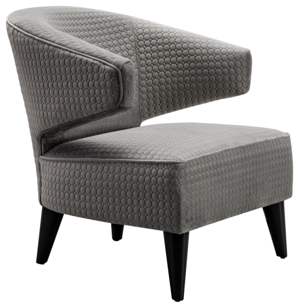 Gray Velvet Upholstered Accent Armchair  Andrew Martin Eaves   Midcentury   Armchairs And Accent Chairs   by Oroa   Distinctive Furniture  Houzz