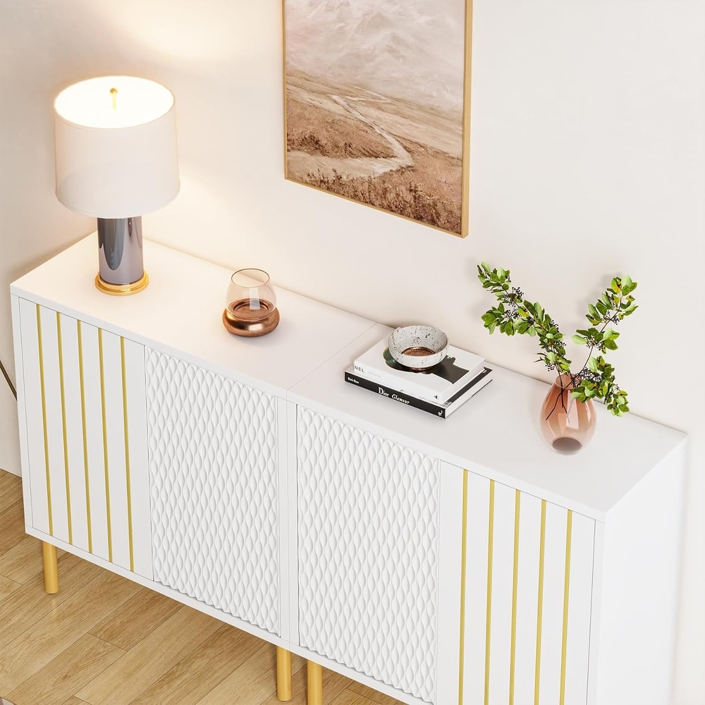 Sideboard Buffet Cabinet with Storage 4 Tier Storage Cabinet with Door