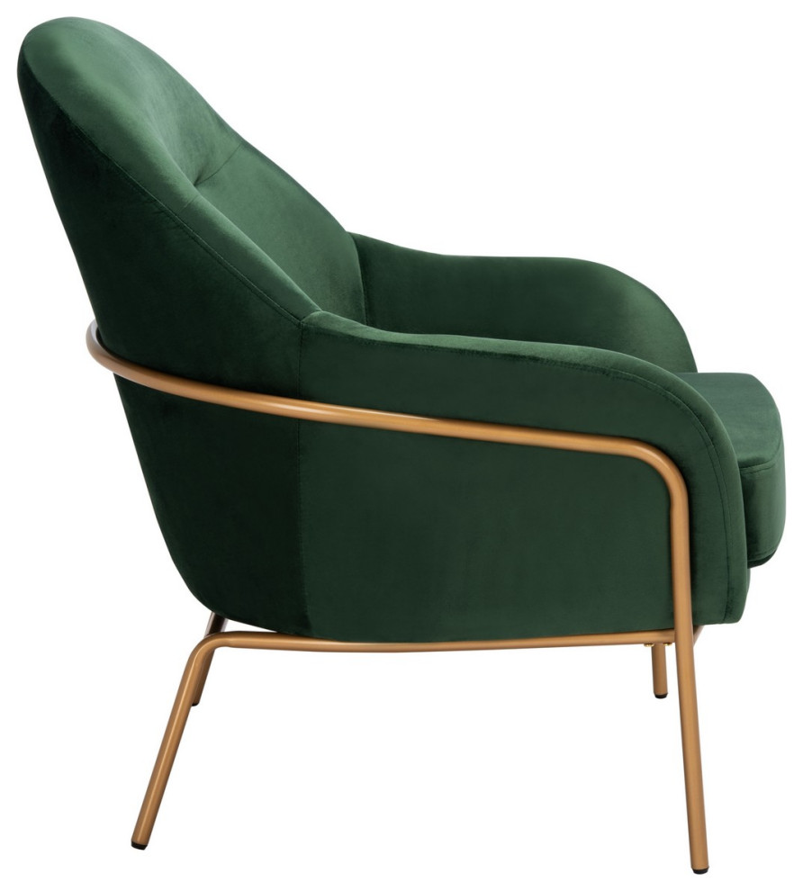 Liza Accent Chair Malachite Green Velvet   Midcentury   Armchairs And Accent Chairs   by Peachtree Fine Furniture  Houzz