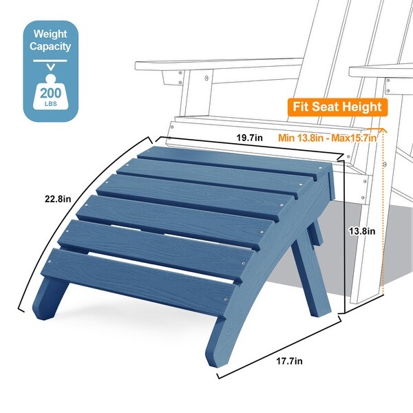 WINSOON 2Piece All Weather HIPS Outdoor Adirondack Chair with CupHolder and Ottoman