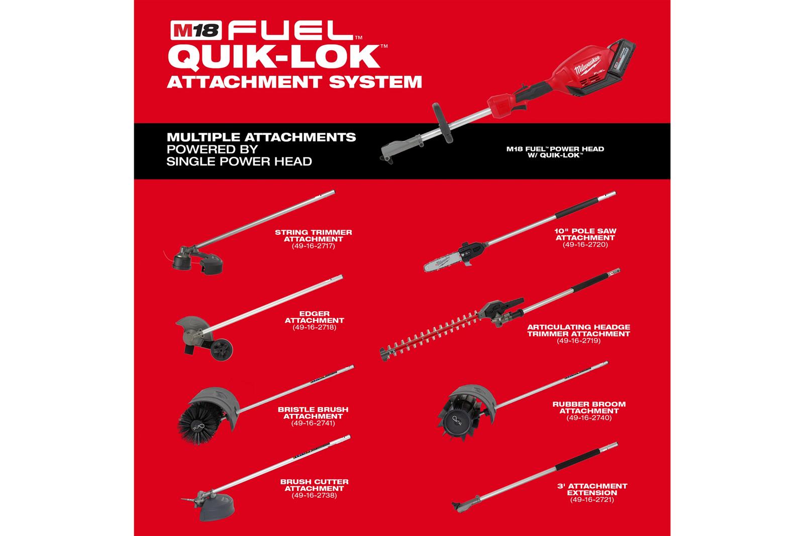 Milwaukee Tool 49-16-2740 Milwaukee M18 FUEL QUIK-LOK Rubber Broom Attachments