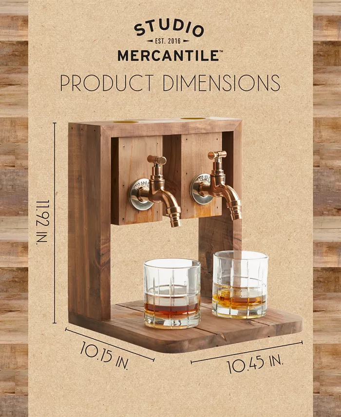 Studio Mercantile Double Wooden Liquor Dispenser