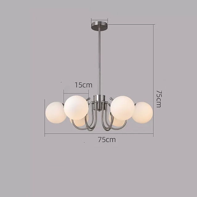 LED Pendant Light 3/5/6-Lights Chrome Globe Design Geometric Shapes Flush Mount Lights Metal Sputnik Linear Geometrical Painted Finishes Contemporary Chandeliers LED Light Source Included 110-240V