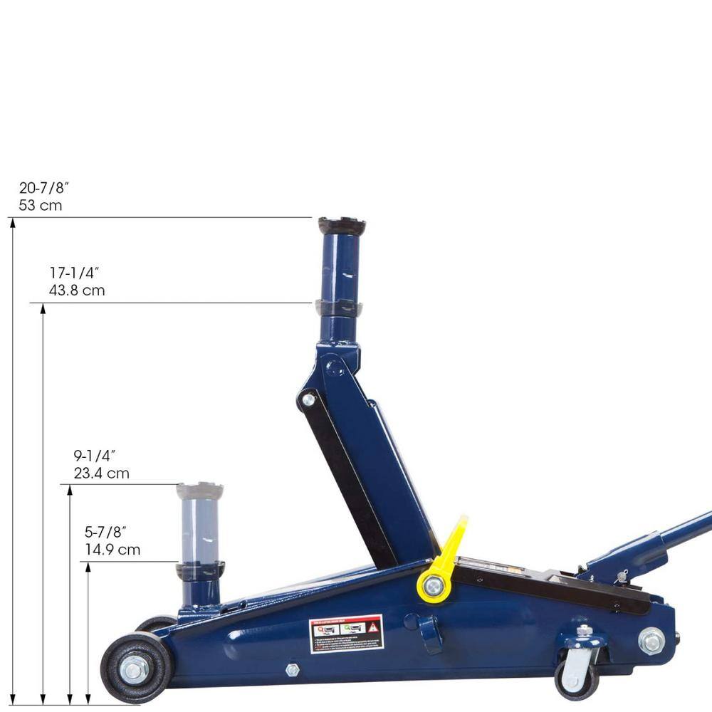 TCE 3-Ton Hydraulic Trolley Floor Jack with Extra Saddle Blue AT83006U