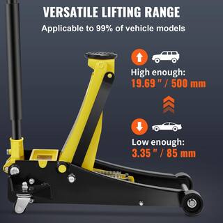 VEVOR 3-Ton 6600 lbs. Floor Jack Low Profile Racing Floor Jack with Dual Pistons Quick Lift Pump Lifting 3.35 in. to 19.69 in. SGWSQJDTSGK3TUZ4UV0