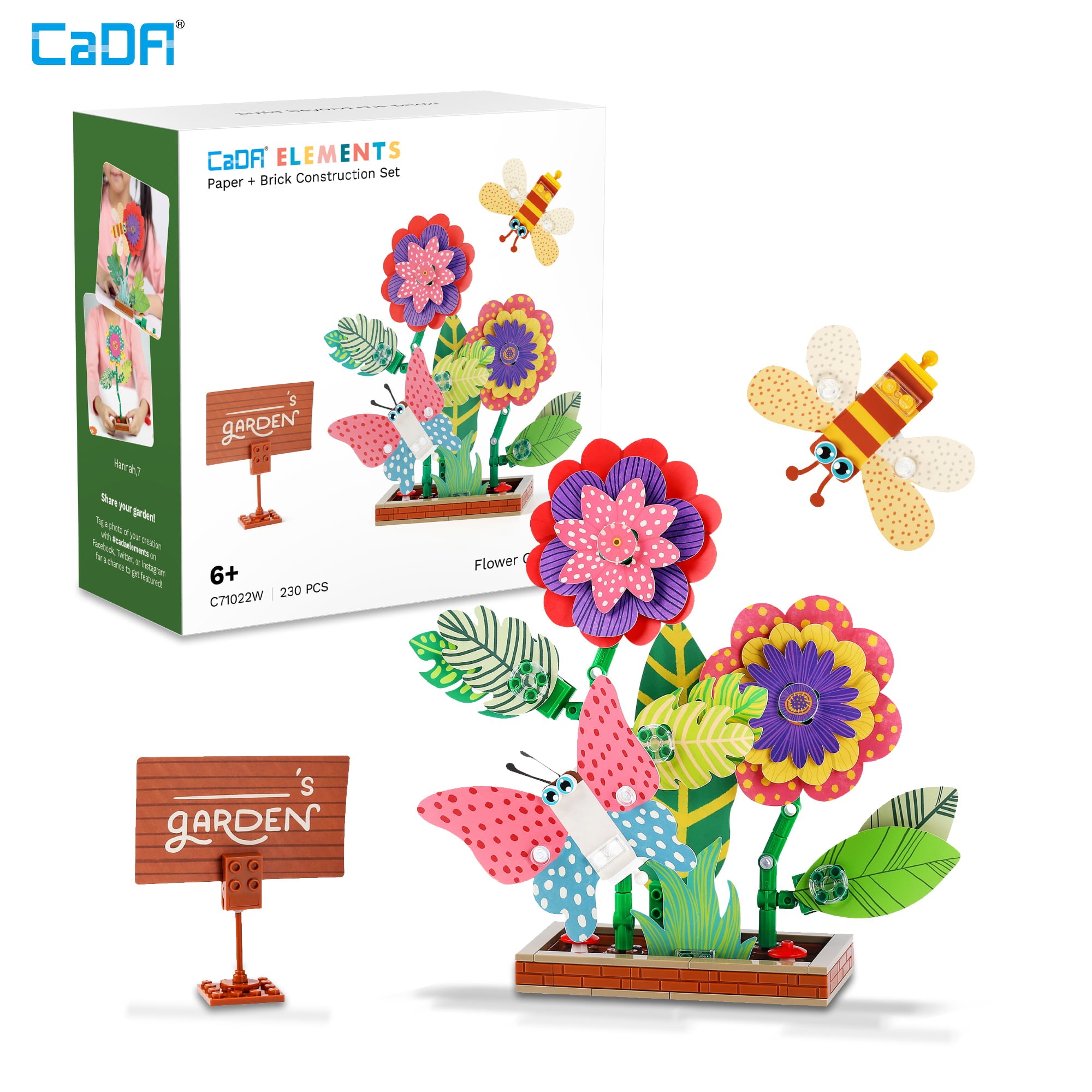 CaDA®Building Block Flower Series Flower Garden Children's Building Sets Model Toy C71022W (230Pieces)