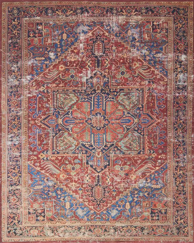 Magnolia Home Lucca 8 x 10 Red and Blue Rug