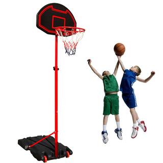 Alpulon Height Adjustable Kids Basketball Hoop Stand with Durable Net Shatterproof Backboard Wheel ZMWV564