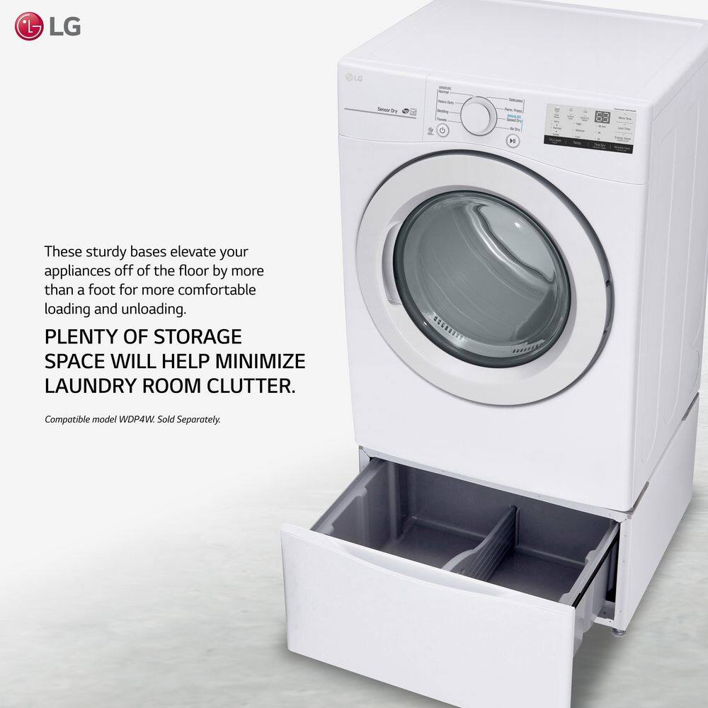 LG 7.4 Cu. Ft. Vented Stackable Gas Dryer in White with Sensor Dry DLG3401W