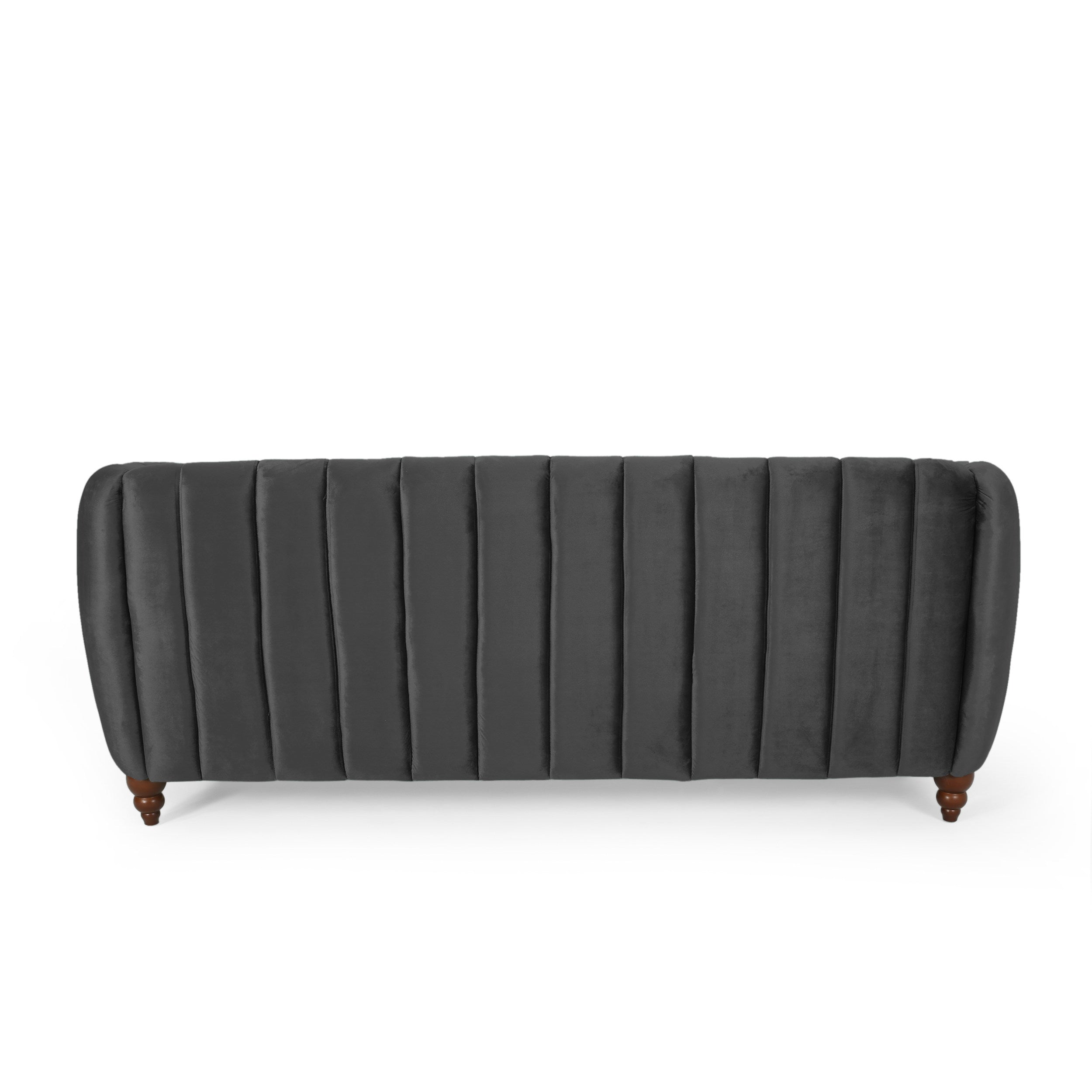 Worden Modern Glam Velvet Channel Stitch 3 Seater Sofa