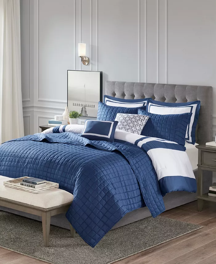 Madison Park Heritage 8-Pc. Comforter and Coverlet Set， Full Queen