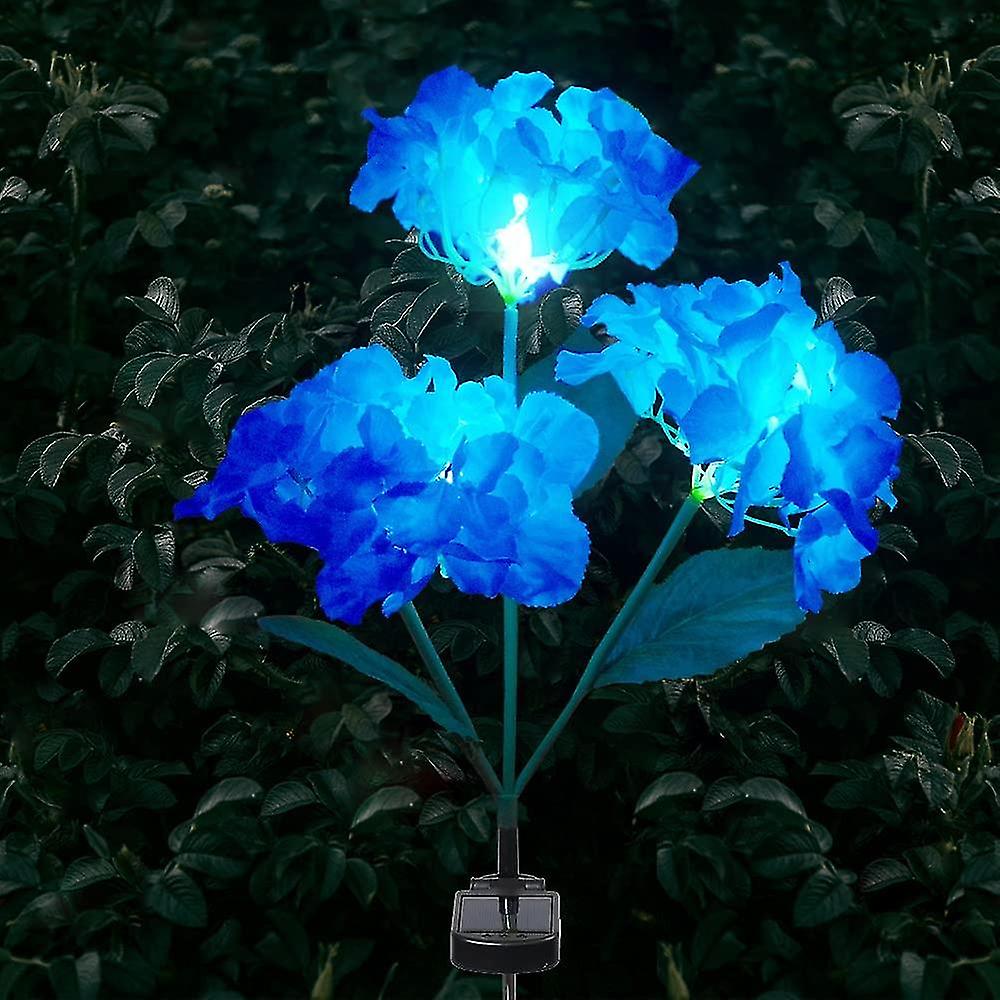 Flower Solar Lights Outdoor Garden，led Solar Powered 3 Hydrangea Flower Light，waterproof