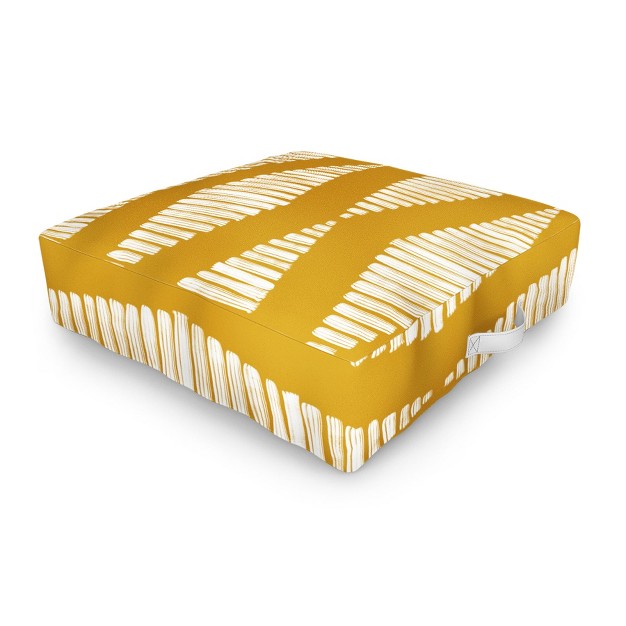 Coastl Studio Acoustic Wave Mustard Outdoor Floor Cushion Deny Designs