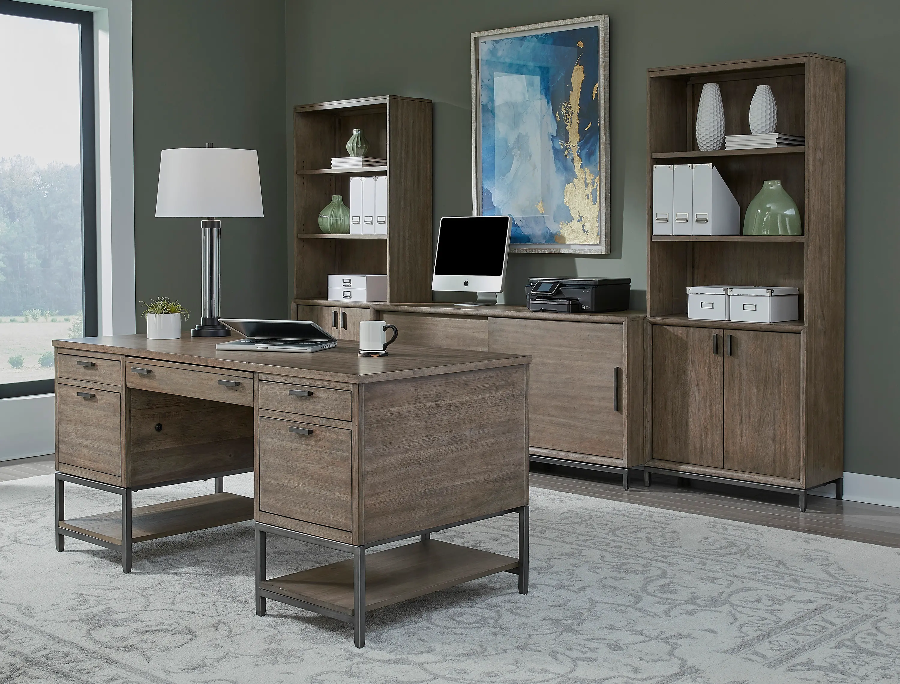 Trellis Desert Brown Home Office Desk