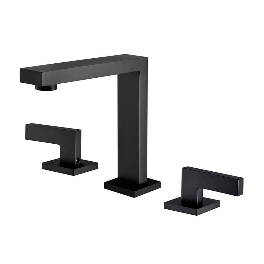 IHOMEadore 8 in Widespread 2Handle HighArc Bathroom Faucet in Matte Black