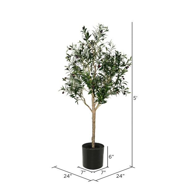 Vickerman Artificial Green Olive Tree In Pot