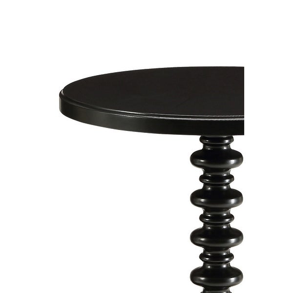 Astonishing Side Table with Round Top， Black