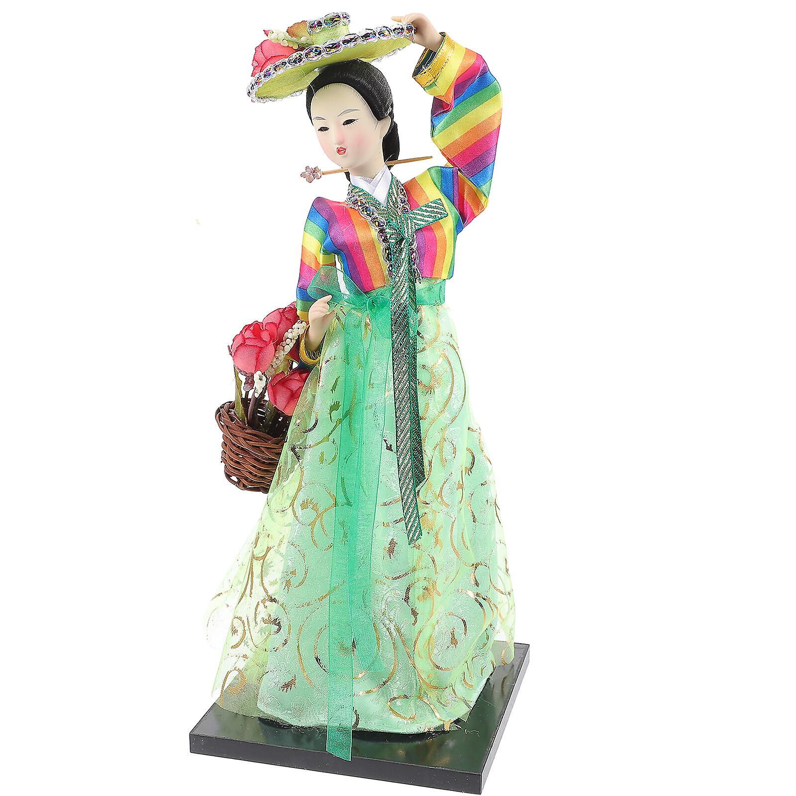 Traditional Korean Hanbok Doll Handcraft Hanbok Doll Decoration Korean Hanbok Doll Figure Decor