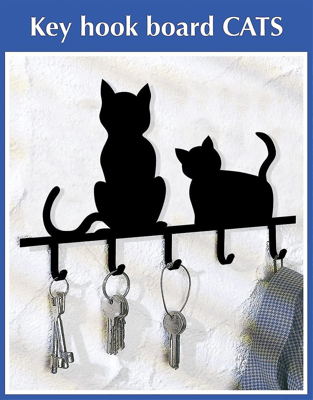 Home Decor Cartoon Design Black Cat Wall Hook Hanger