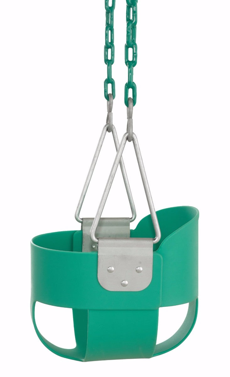 Machrus Swingan High Back， Full Bucket Toddler and Baby Swing with Vinyl Coated Chain - Fully Assembled - Green