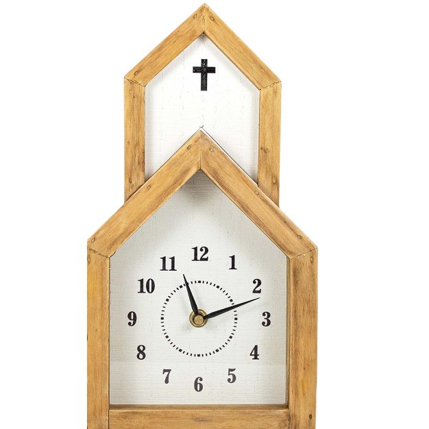 Church Tabletop Clock Wood Mdf amp Glass By Foreside Home amp Garden