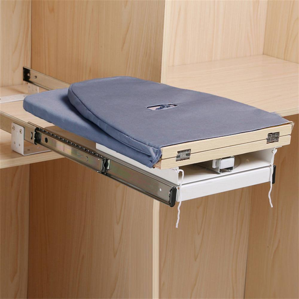 YIYIBYUS 31.9 in. x 12.2 in. Gray Closet Pull-Out Ironing Board HG-WMTCY-6951