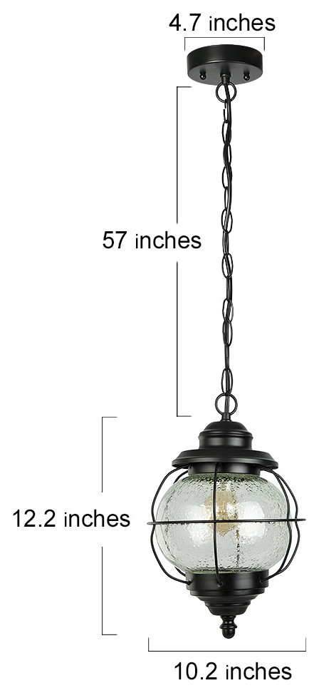 Outdoor Aluminum Globe Pendant Light Exterior Hanging Lamp   Beach Style   Outdoor Hanging Lights   by LNC  Houzz