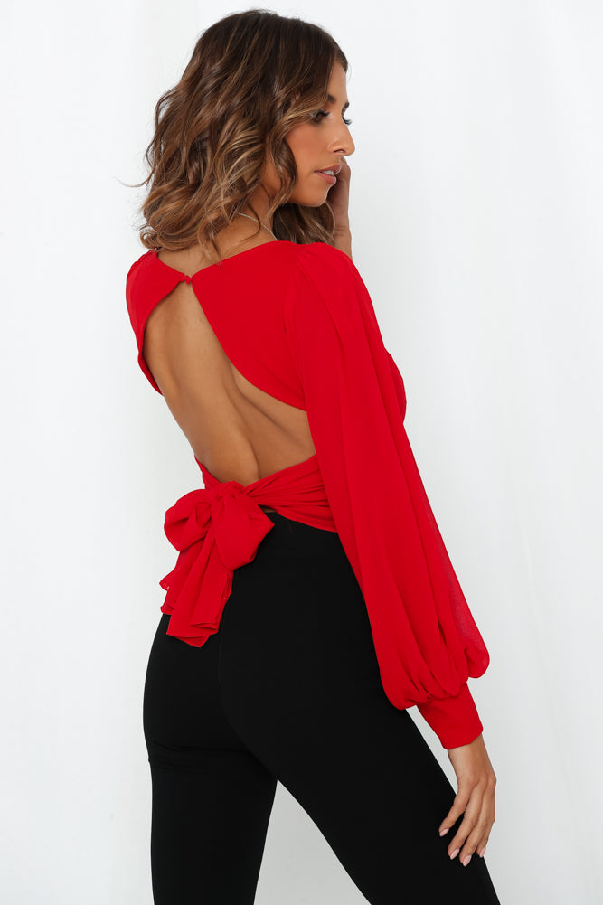 Night Train Crop Top Red