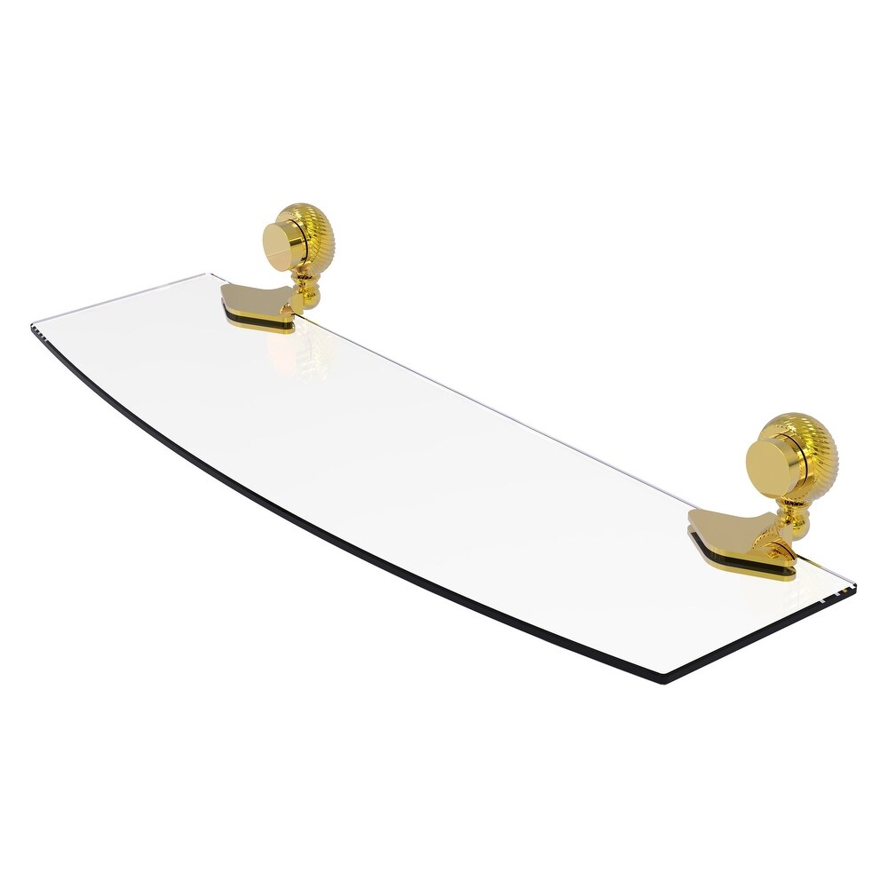 ied Brass Venus Collection 18 Inch Glass Shelf with Twist Accents